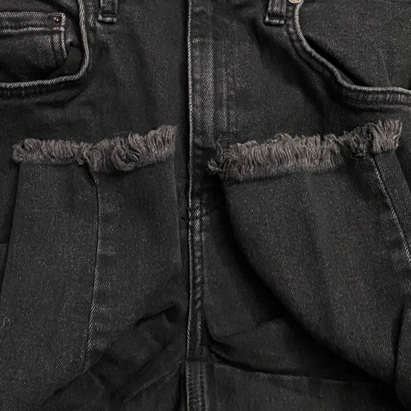 We The Free Black High Rise Jeggings Stretch Raw Hem Free People Jeans 29 - Picture 14 of 16